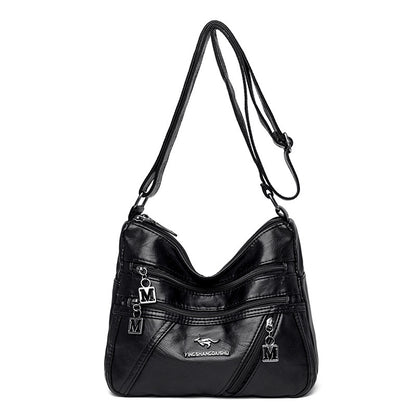 Autumn And Winter New Fashion Middle-aged Women's Shoulder Bag Double Layer Large Capacity