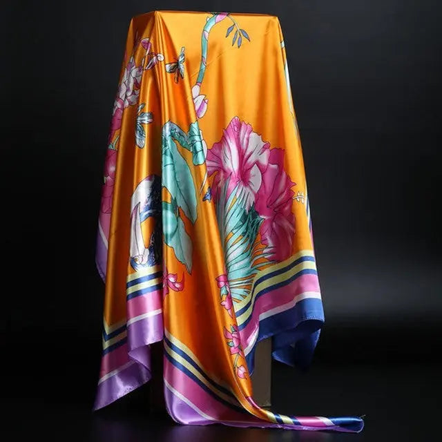 Elegant silk scarf featuring a stylish leopard print pattern, perfect for fashion-forward accessories.