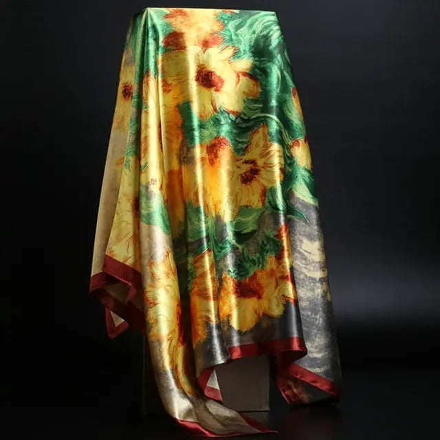 Elegant silk scarf featuring a stylish leopard print pattern, perfect for fashion-forward accessories.