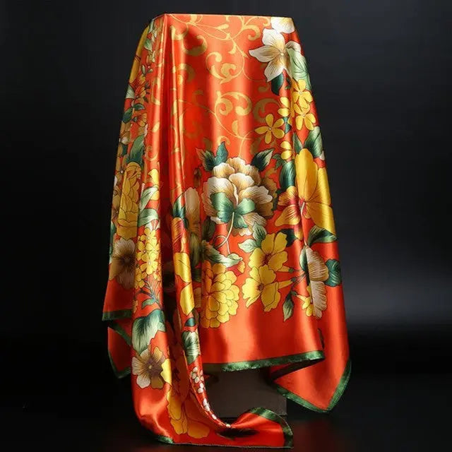 Elegant silk scarf featuring a stylish leopard print pattern, perfect for fashion-forward accessories.