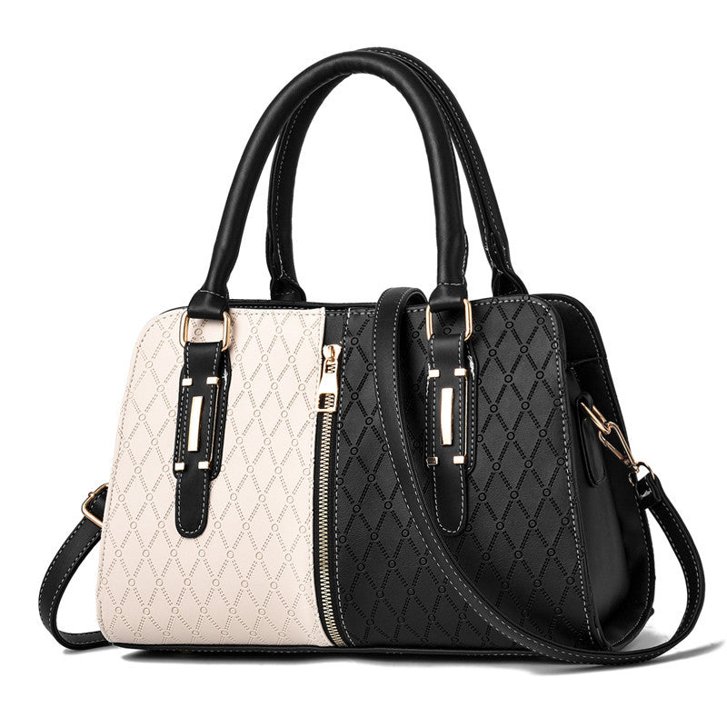 Fashion Color Matching Ladies Handbags European and American Atmosphere Large Capacity.