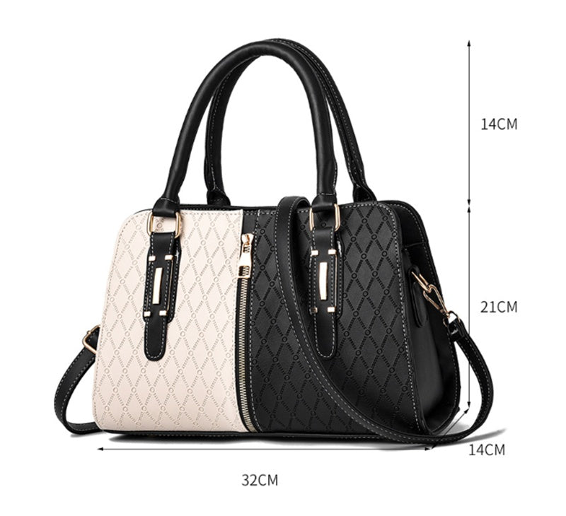Fashion Color Matching Ladies Handbags European and American Atmosphere Large Capacity.