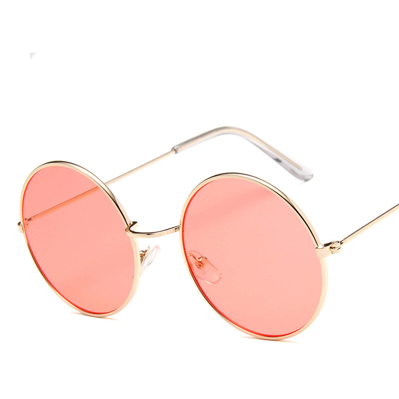 Lunettesx De Soleil Retro Pour Femmes, Effet Miroir, Style Rond Rose, Styliste De Marque, Alliage Pour Femmes,.