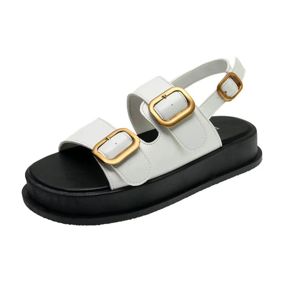 Buckle Open Toe Platform Sandals.