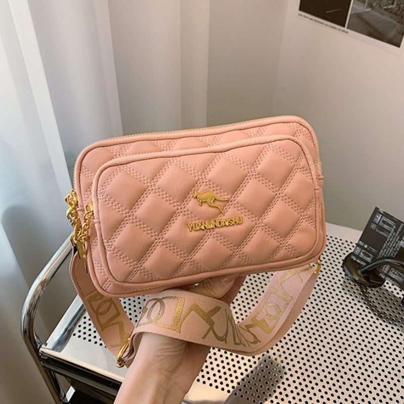 Korean Style Elegant Diamond Patterned Phone Bag Chic And Casual Shoulder Crossbody Bag