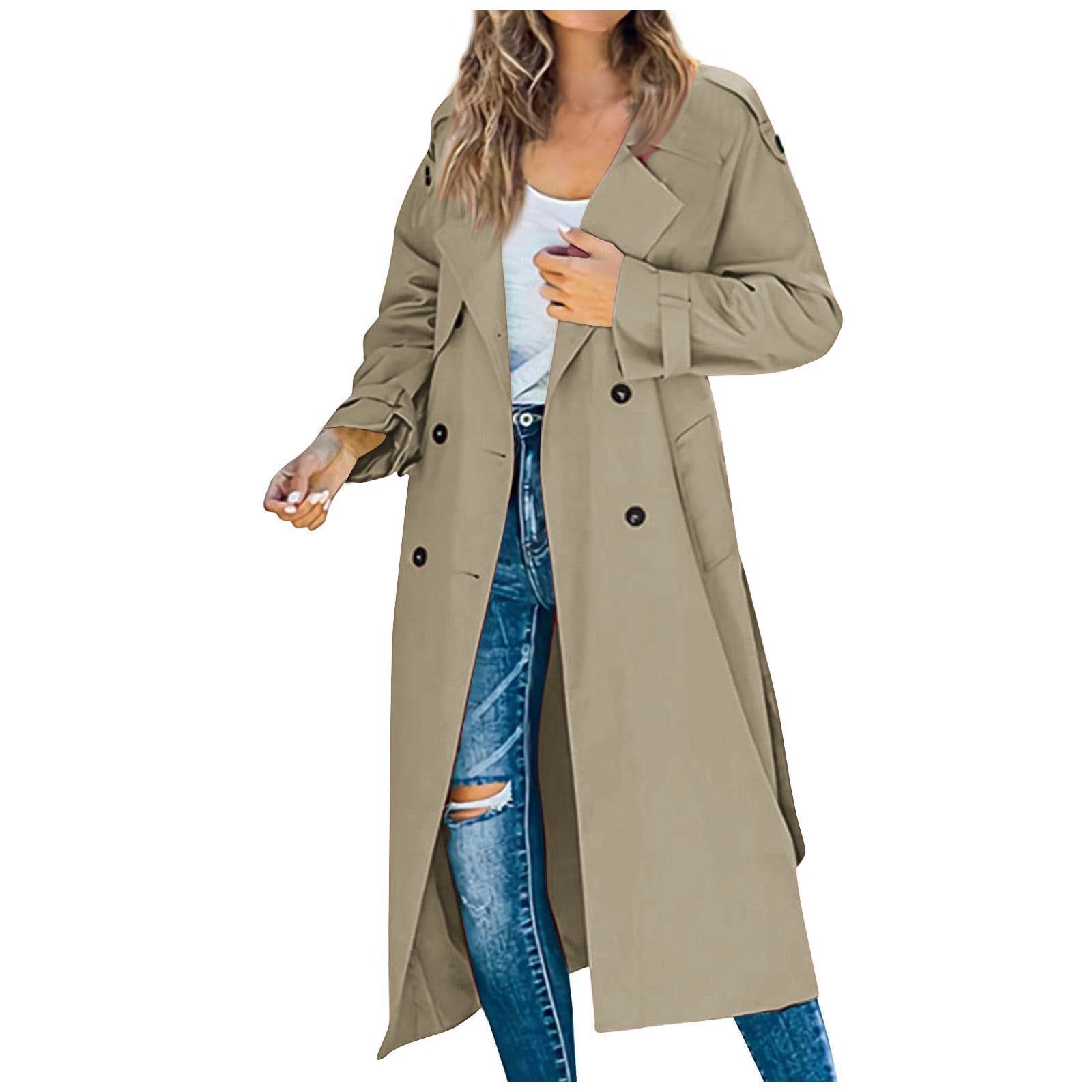 Women's Autumn/Winter Trench CoatOuterwear Long Sleeve Double-Breasted Notch Lapel Straight Fit Wool Blend Casual Wear