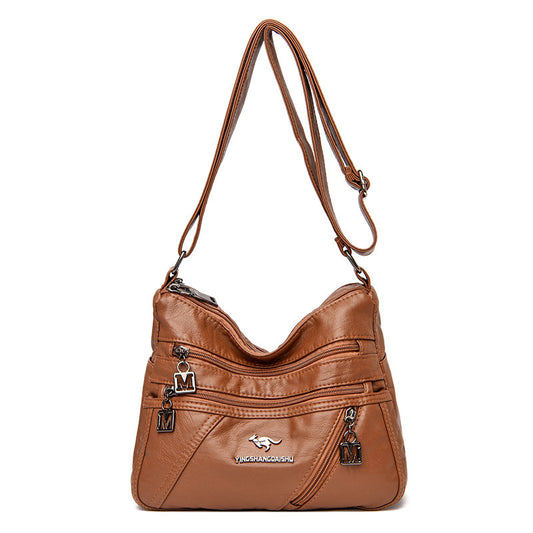 Autumn And Winter New Fashion Middle-aged Women's Shoulder Bag Double Layer Large Capacity