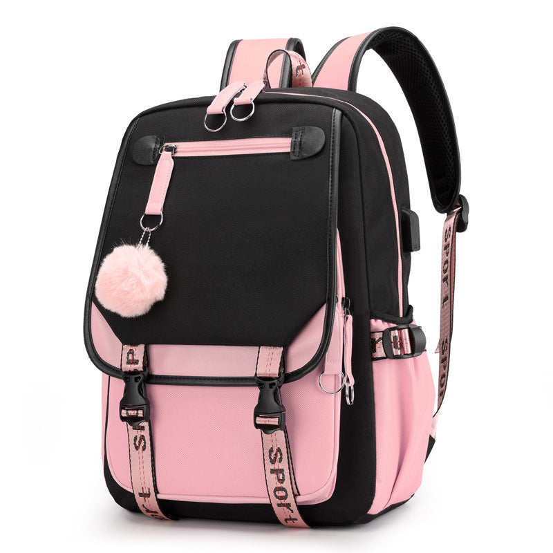 Cartoon Heat Transfer Backpack Large Capacity.
