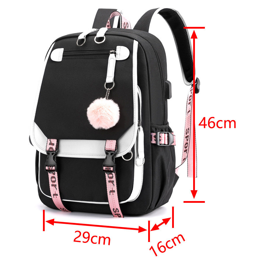 Cartoon Heat Transfer Backpack Large Capacity.
