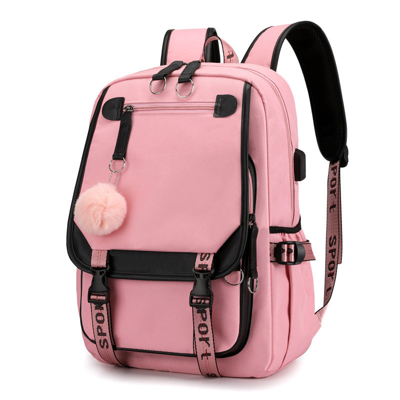 Cartoon Heat Transfer Backpack Large Capacity.