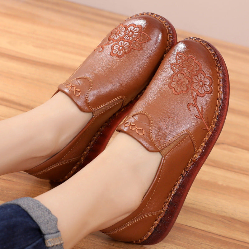 Soft soled women's genuine leather.