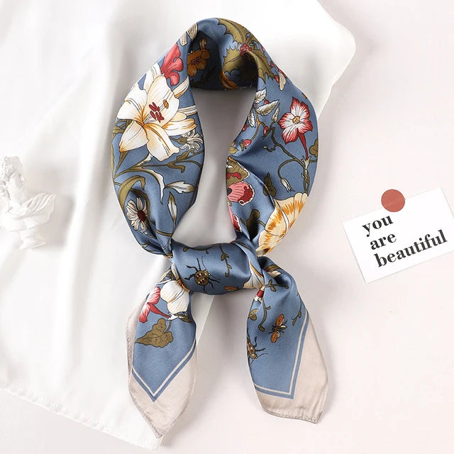 Luxury Brand Silk Scarf Square Women.