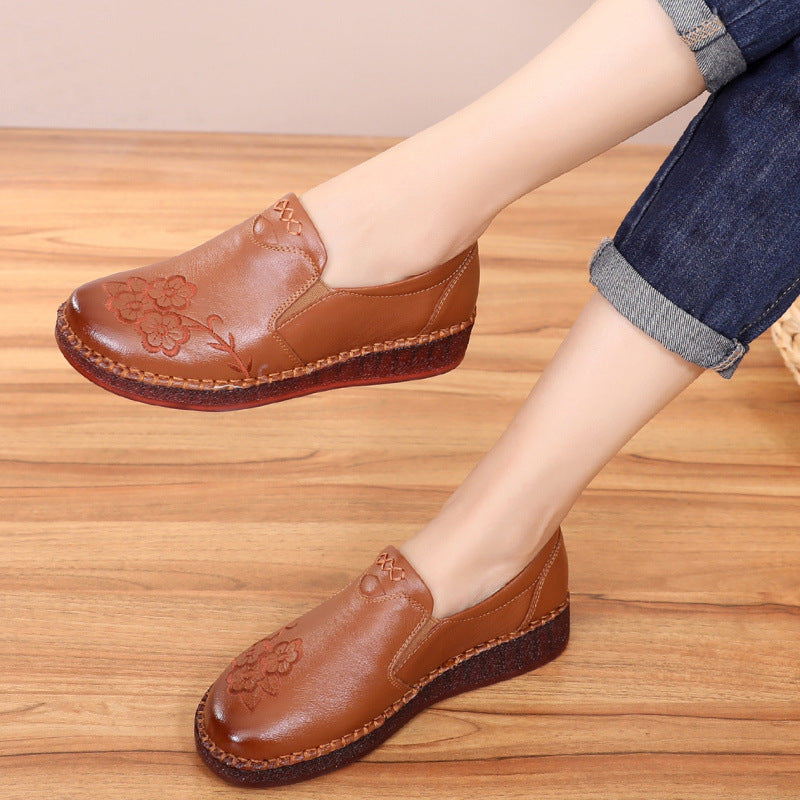 Soft soled women's genuine leather.