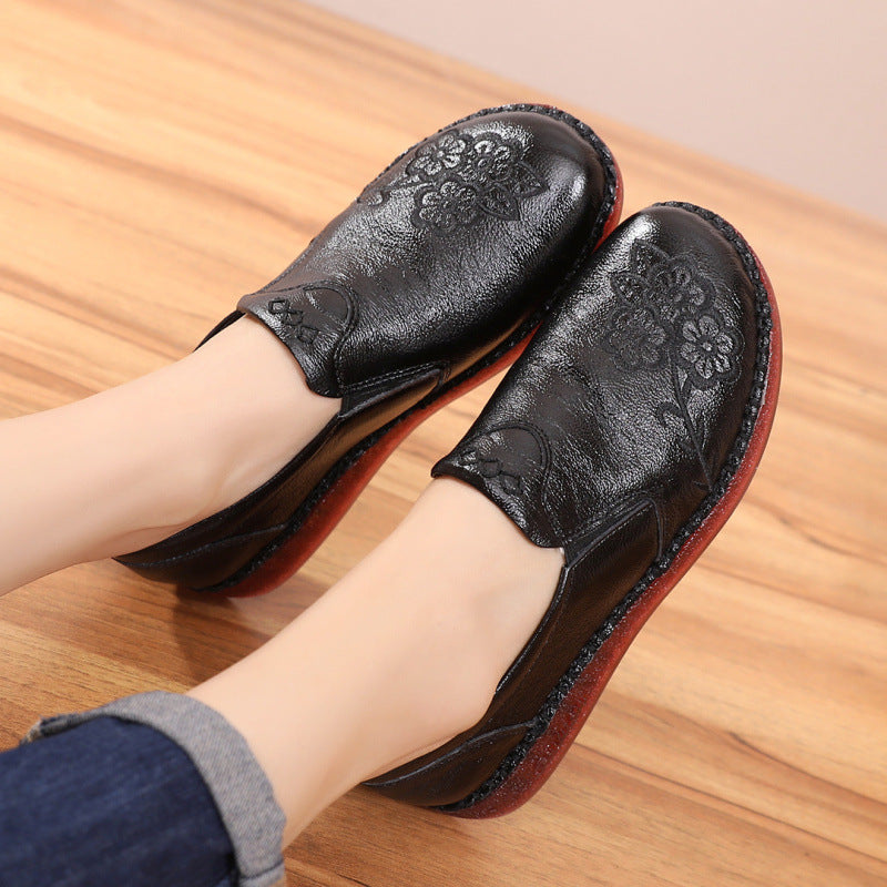 Soft soled women's genuine leather.