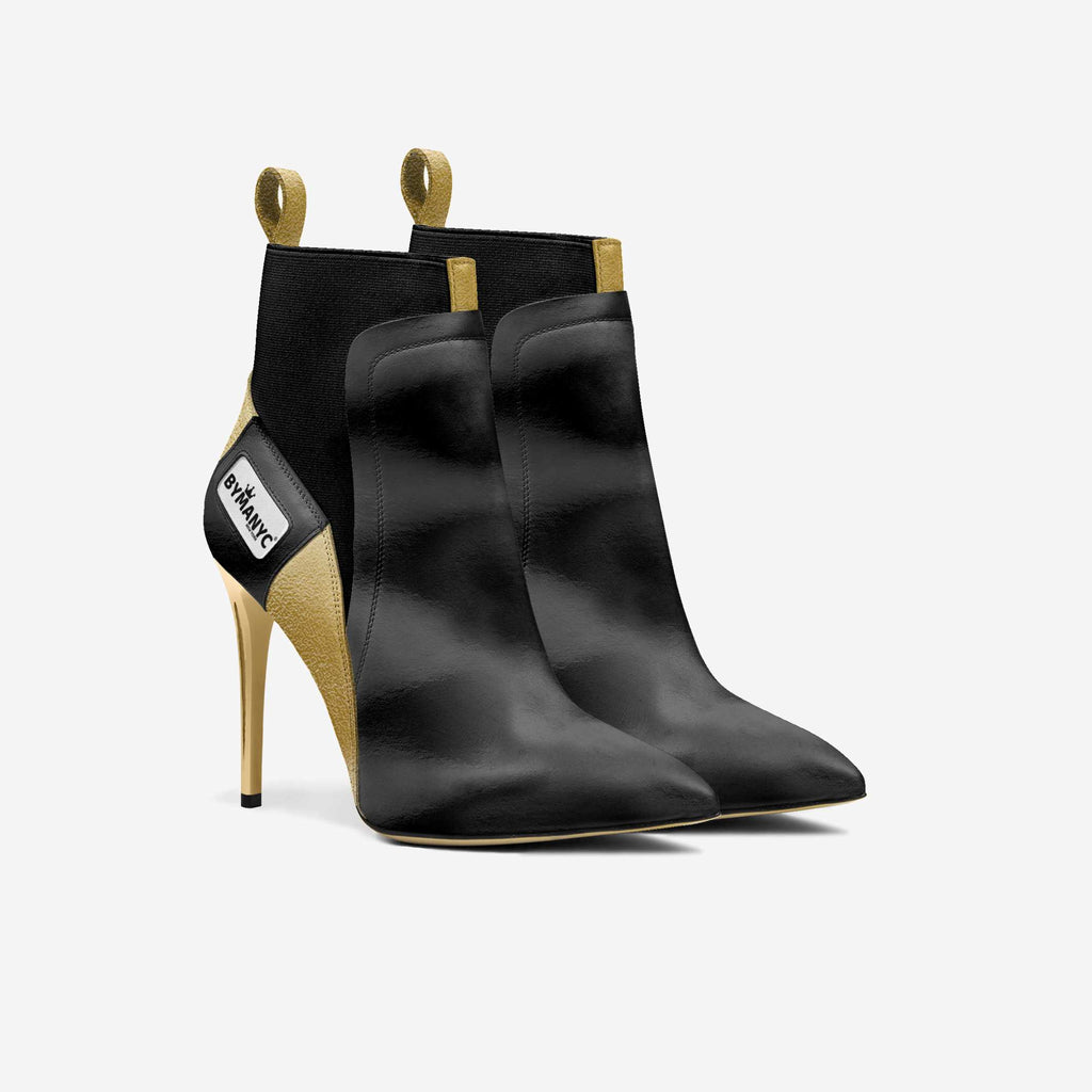 BYMANYC ® New York, Chaussures à talons végétaliennes pour femme BYMANYC ® New York Tribeca Gold Flame