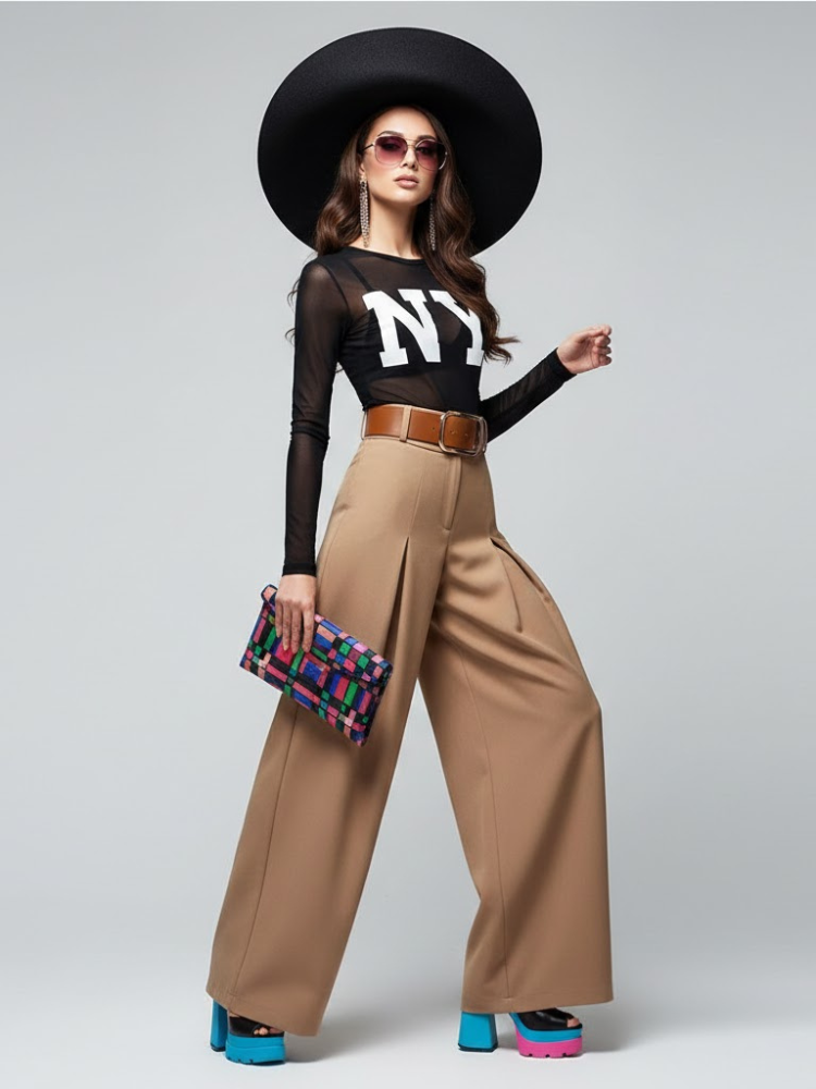 Extra Wide Trousers UPPER EAST SIDE – BYMANYC® New York - Image #0