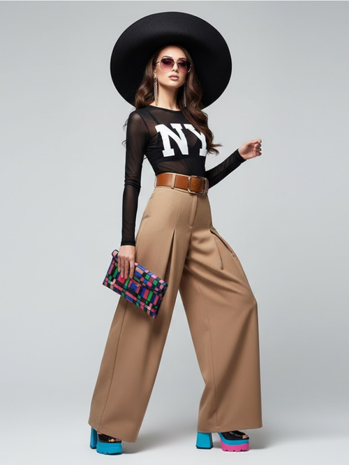 Extra Wide Trousers UPPER EAST SIDE – BYMANYC® New York - Image #0
