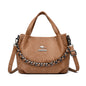 Niche Chain Versatile Genuine Leather Pleated Shoulder Bag