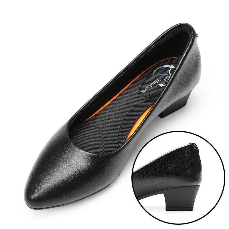 Mid-heeled Thick-heeled Single Shoes Professional Office Girl.