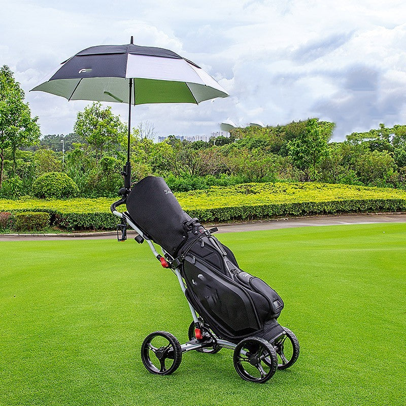 Golf Course Cart Four Wheel Aluminum Alloy Foldable With Umbrella Rack.
